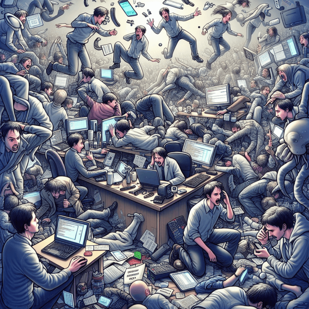 Lustiges Meme zu Programmierung: Eine chaotische Erkenntnis, dass du jemanden zu lange hängen gelassen hast. Das fängt das Gefühl ein, nicht geantwortet zu haben, auf humorvolle Weise, mit der sich jeder identifizieren kann.