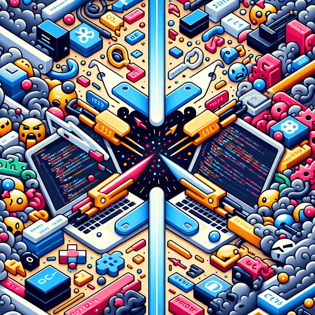 Meme engraçado sobre Escola: Navegar por conflitos de merge pode parecer uma batalha épica. Este meme captura humoristicamente a frustração que muitos desenvolvedores enfrentam ao tentar combinar códigos. É uma visão leve sobre um desafio comum da tecnologia.