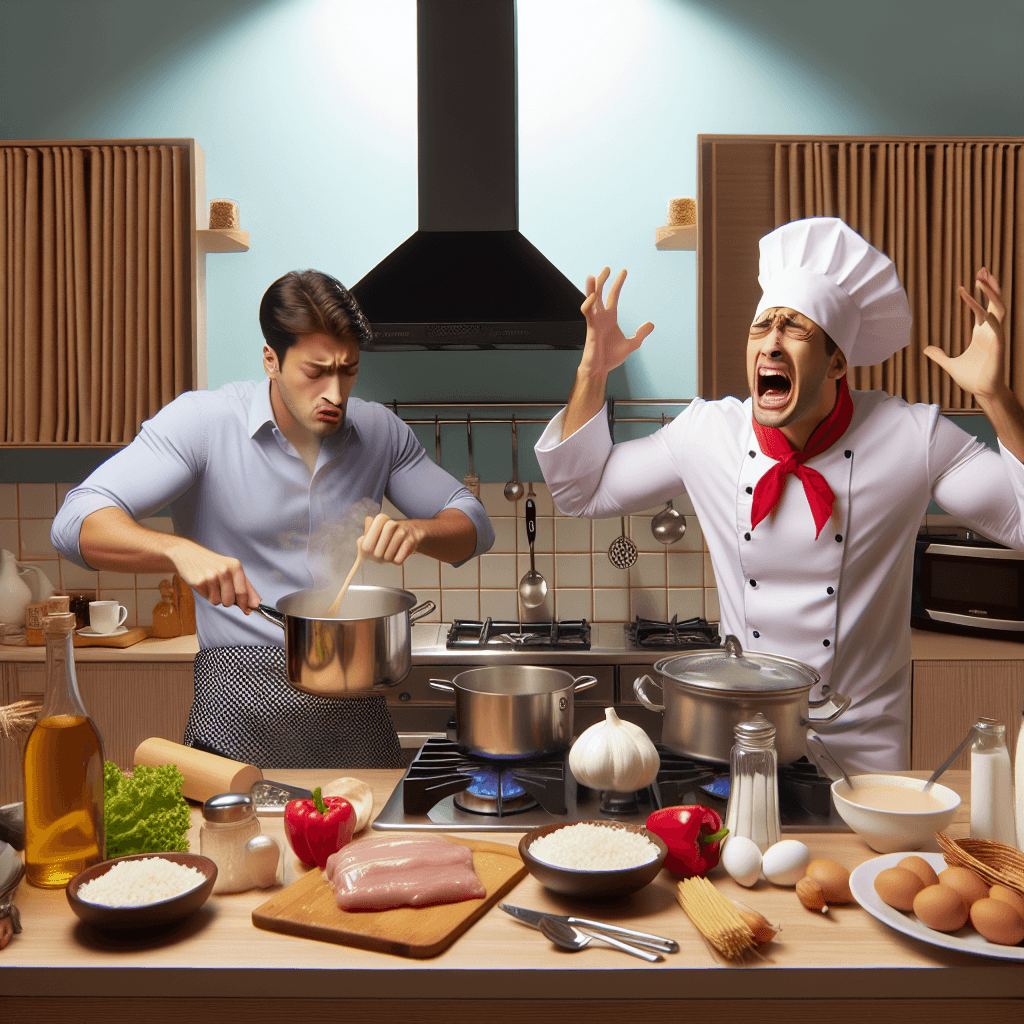 Mème drôle sur Travail : Tu as déjà ressenti l'excitation d'essayer une nouvelle recette, pour réaliser que faire bouillir de l'eau est encore un défi ? Ce meme capture la lutte de la cuisine maison avec une touche sarcastique.