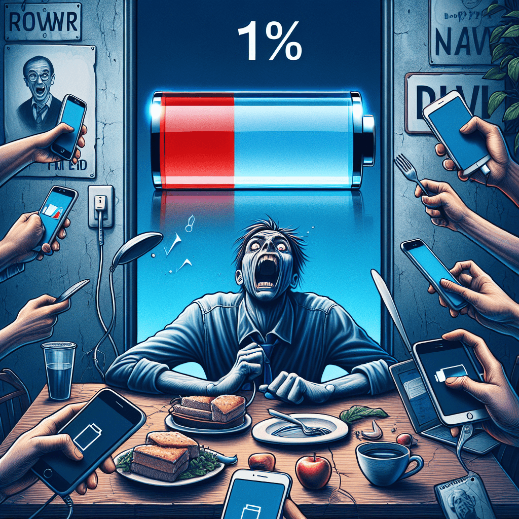 Meme engraçado sobre Trabalho: Esse meme captura o pânico de perceber que seu celular está quase sem bateria bem antes de um dia cheio. É um sentimento universal que muitos podem se identificar, especialmente na era da conectividade constante.