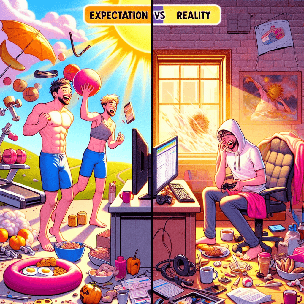 Meme engraçado sobre Trabalho: Já acordou se sentindo otimista, só para ser puxado de volta à realidade? Este meme captura essa sensação caótica perfeitamente.