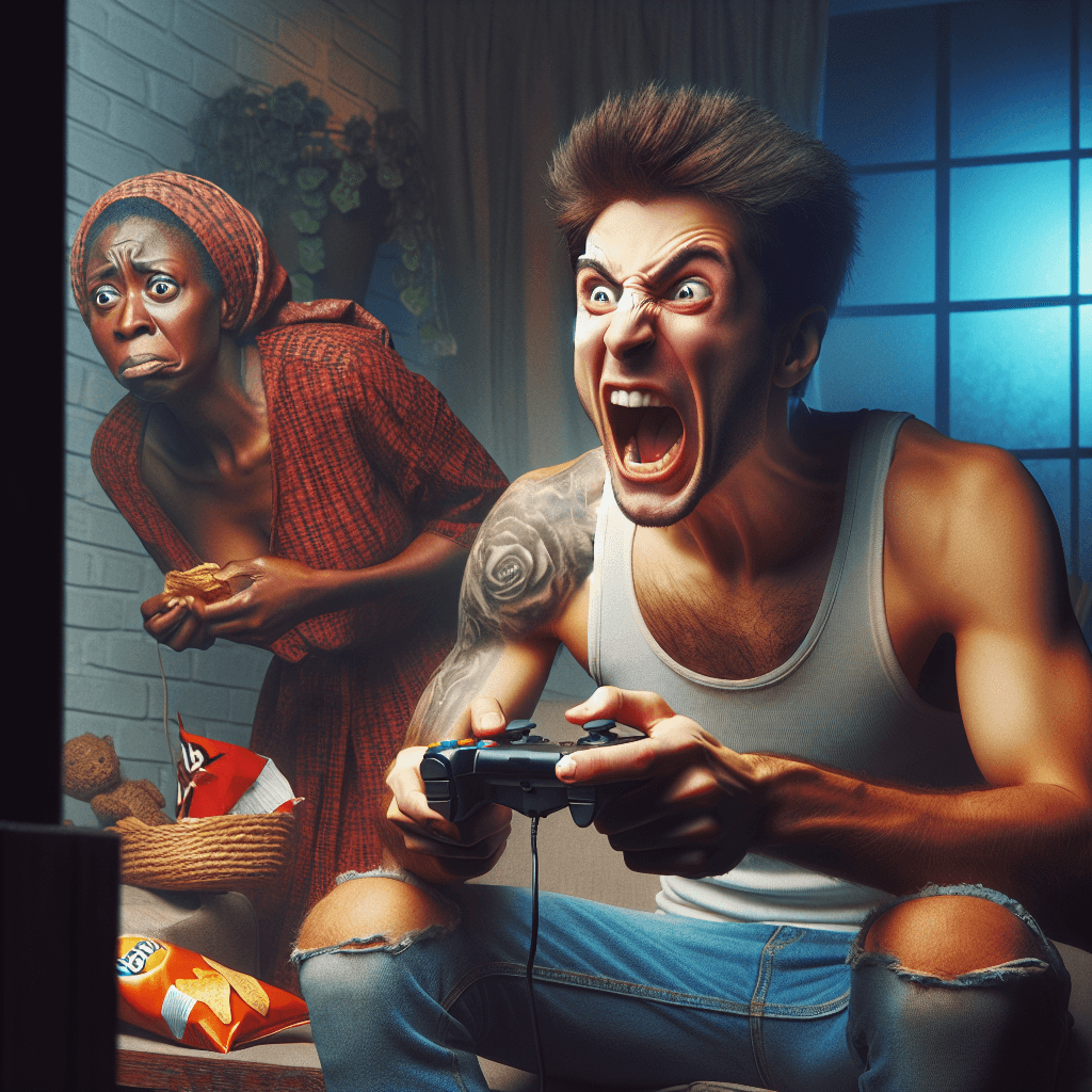 Meme engraçado sobre Relacionamentos: Esse meme captura perfeitamente a intensidade da raiva nos games quando você tá perdendo, e a obliviosidade do seu parceiro. É uma situação que muitos gamers conseguem se identificar, especialmente quando as emoções estão à flor da pele.