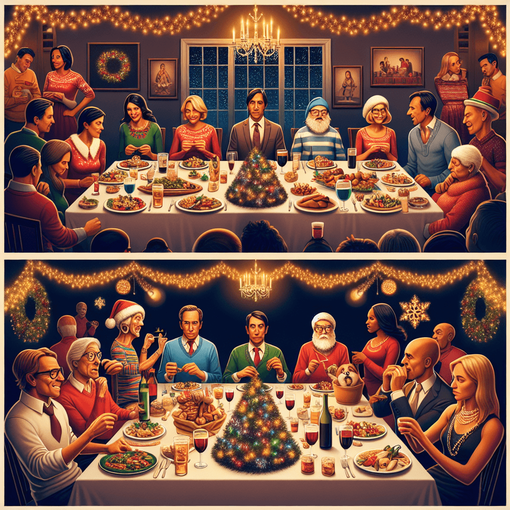 Смешной мем про «Повседневность»: Семейные встречи могут быстро превратиться в неожиданный хаос. Этот мем запечатлевает напряжение за праздничной фасадой.