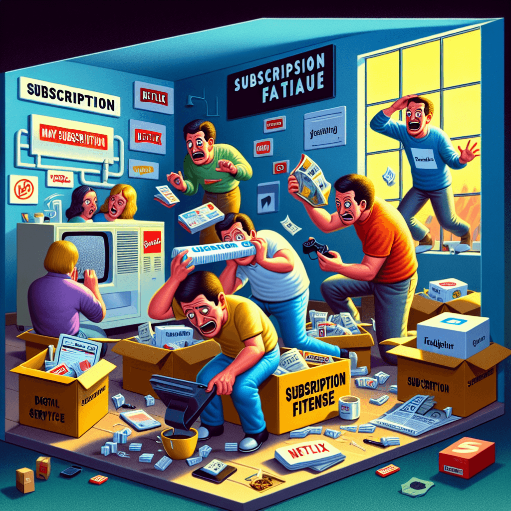 Смішний мем про «Щоденне життя»: Гумористичний погляд на те, як важко управляти численними підписками. Ідеально підходить для тих, хто коли-небудь відчував фінансову втому від безкінечних цифрових сервісів.