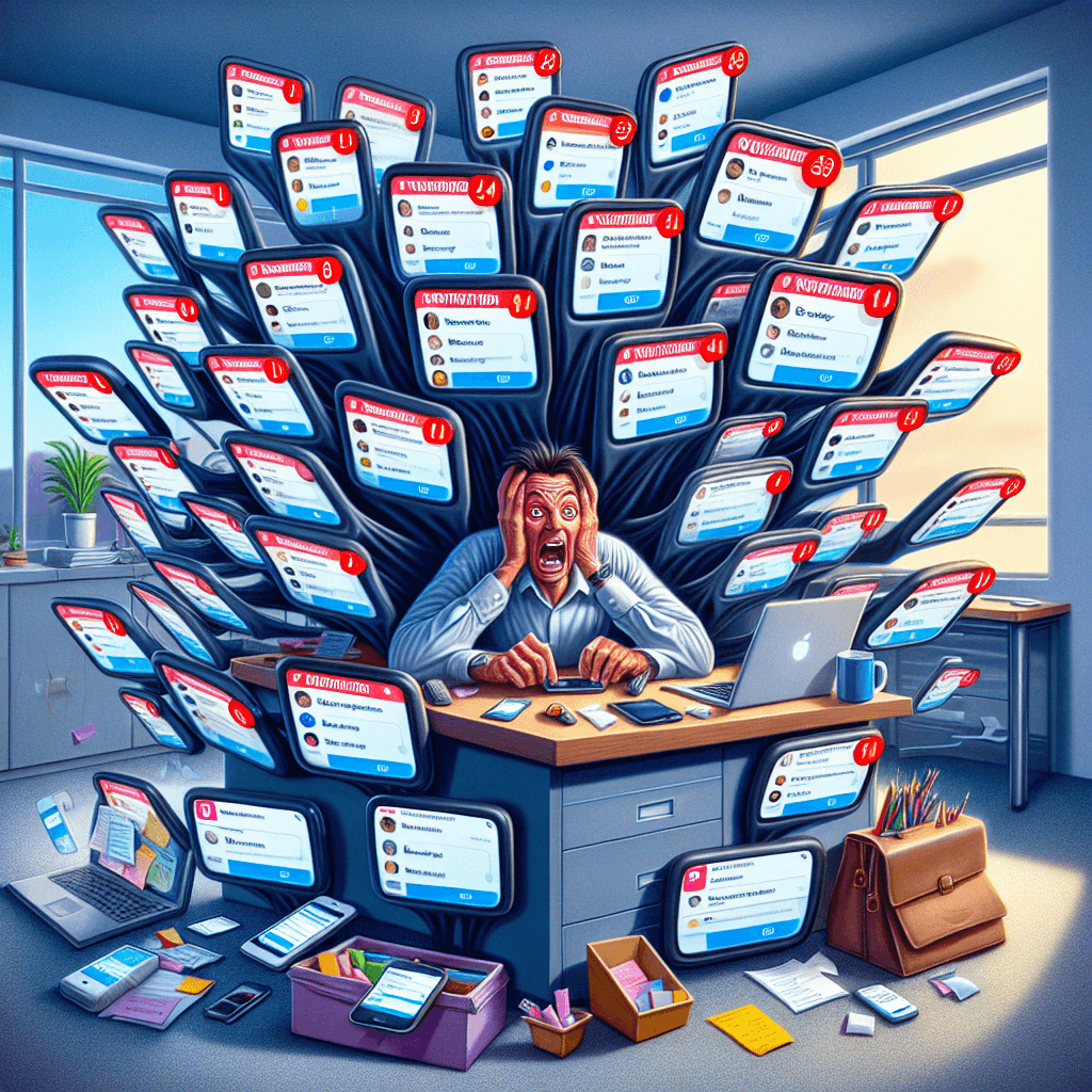 Meme engraçado sobre Relacionamentos: Navegar nas dinâmicas de relacionamento pode ficar caótico quando nossos dispositivos nos sobrecarregam com notificações. Este meme captura o humor de lidar com várias mensagens ao mesmo tempo.