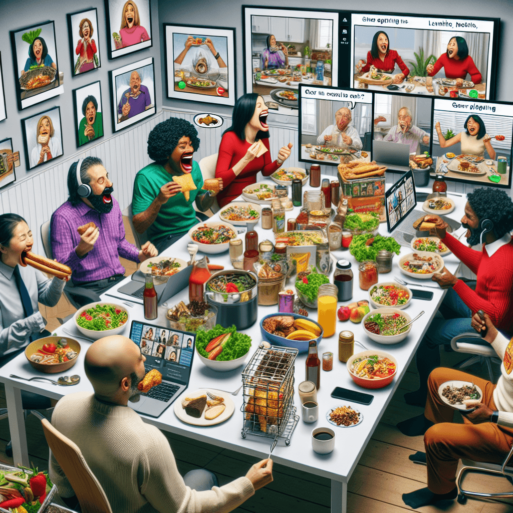 Zabawny mem o Jedzenie: Prośba o pomysły na obiad podczas pracy z domu to zabawny dylemat. Wszyscy znamy ten problem, gdy chcemy się zaangażować, ale w głębi duszy liczymy na coś smacznego.