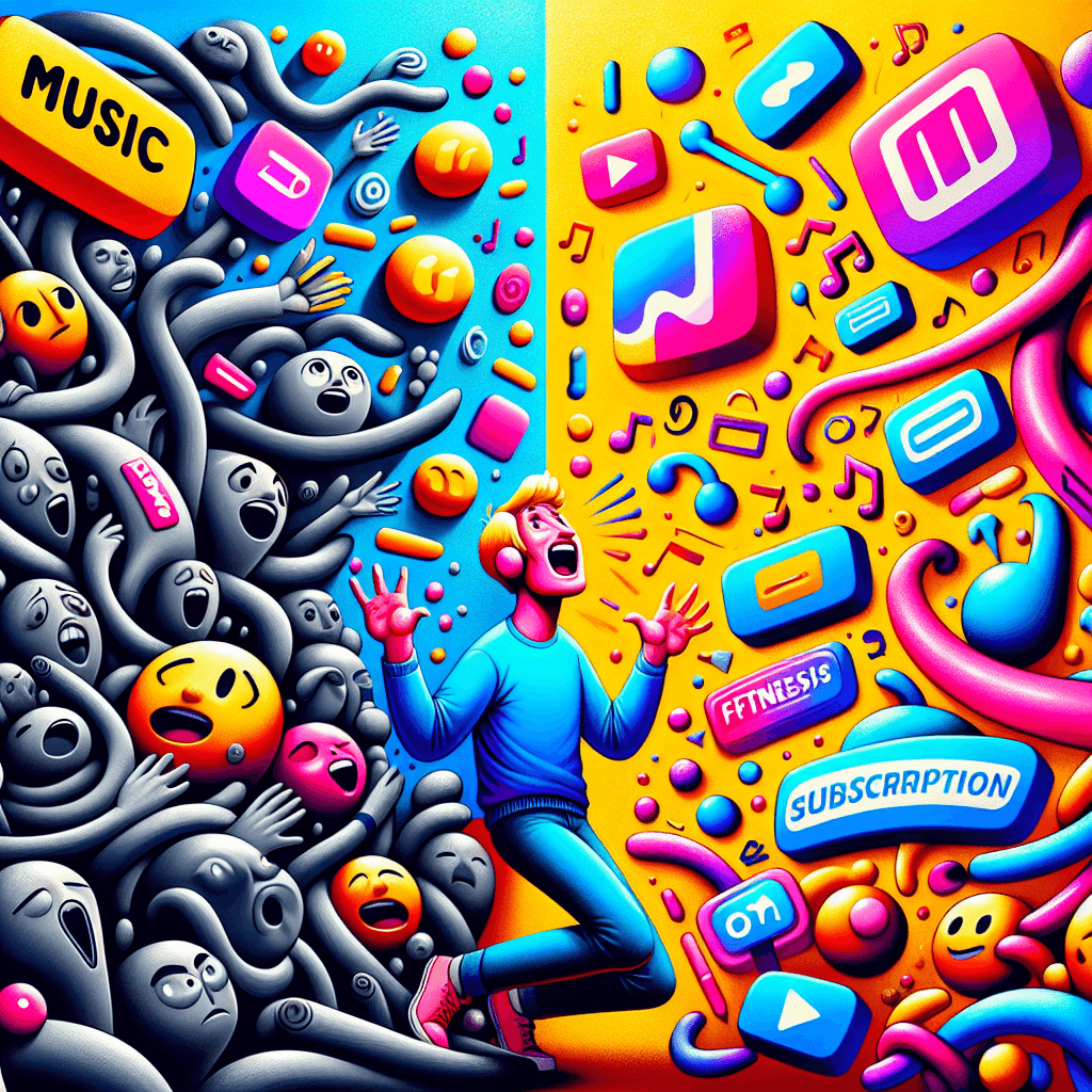 Lustiges Meme zu Programmierung: Eine humorvolle Betrachtung, wie endlose Abonnementdienste zu überwältigenden Entscheidungen führen können, anstatt Zufriedenheit zu bringen. Hast du dich jemals angemeldet, nur um noch verwirrter zu sein?