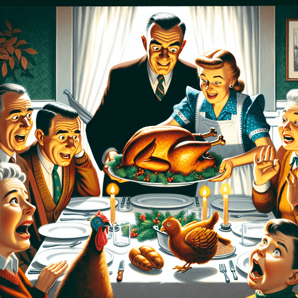 Lustiges Meme zu Alltag: Familienessen können unerwartete Wendungen nehmen, besonders wenn der Pute nicht so warm ist, wie du gehofft hast. Das fängt diese chaotische Erkenntnis perfekt ein.