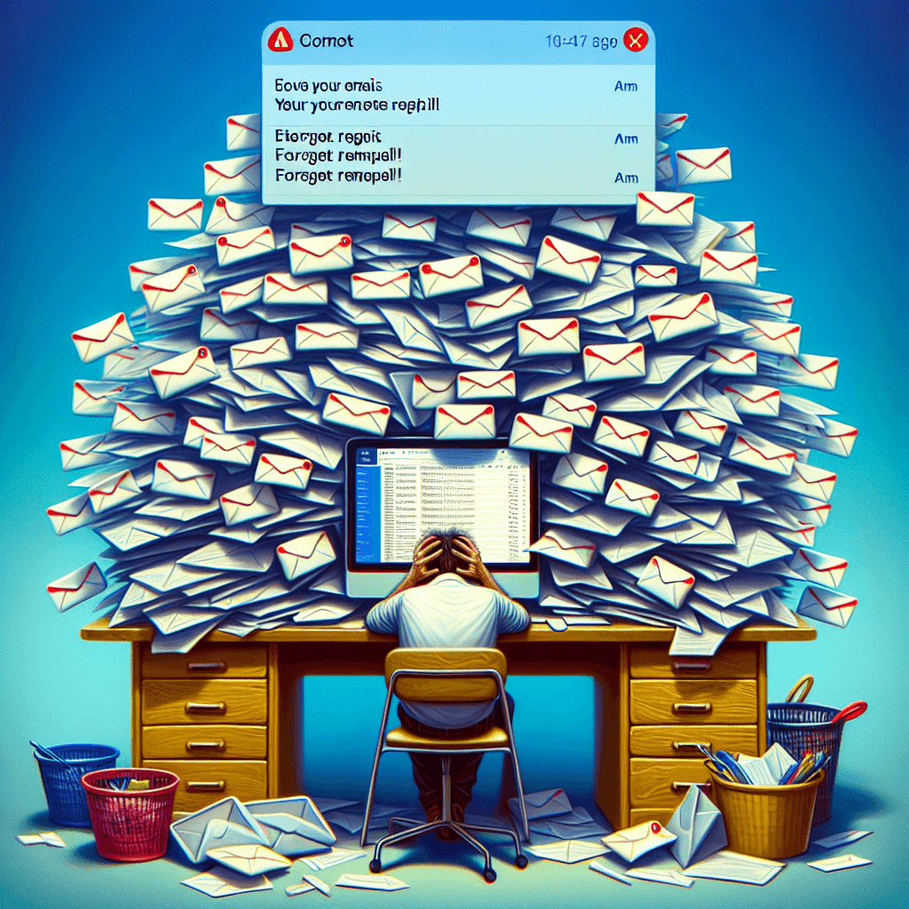 Meme divertido sobre Trabajo: Todos hemos estado ahí: aparece un email y es un recordatorio de una conversación olvidada. Este meme captura la ironía del caos en la comunicación digital de una manera con la que todos podemos identificarnos.