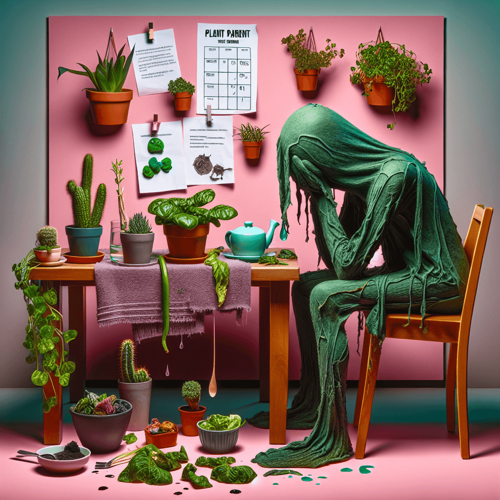 Meme engraçado sobre Comida: Esse meme captura a luta clássica de ser um pai de planta que às vezes negligencia seus companheiros verdes. Ele ressoa com quem já sentiu aquele momento constrangedor de perceber que suas plantas estão secas.