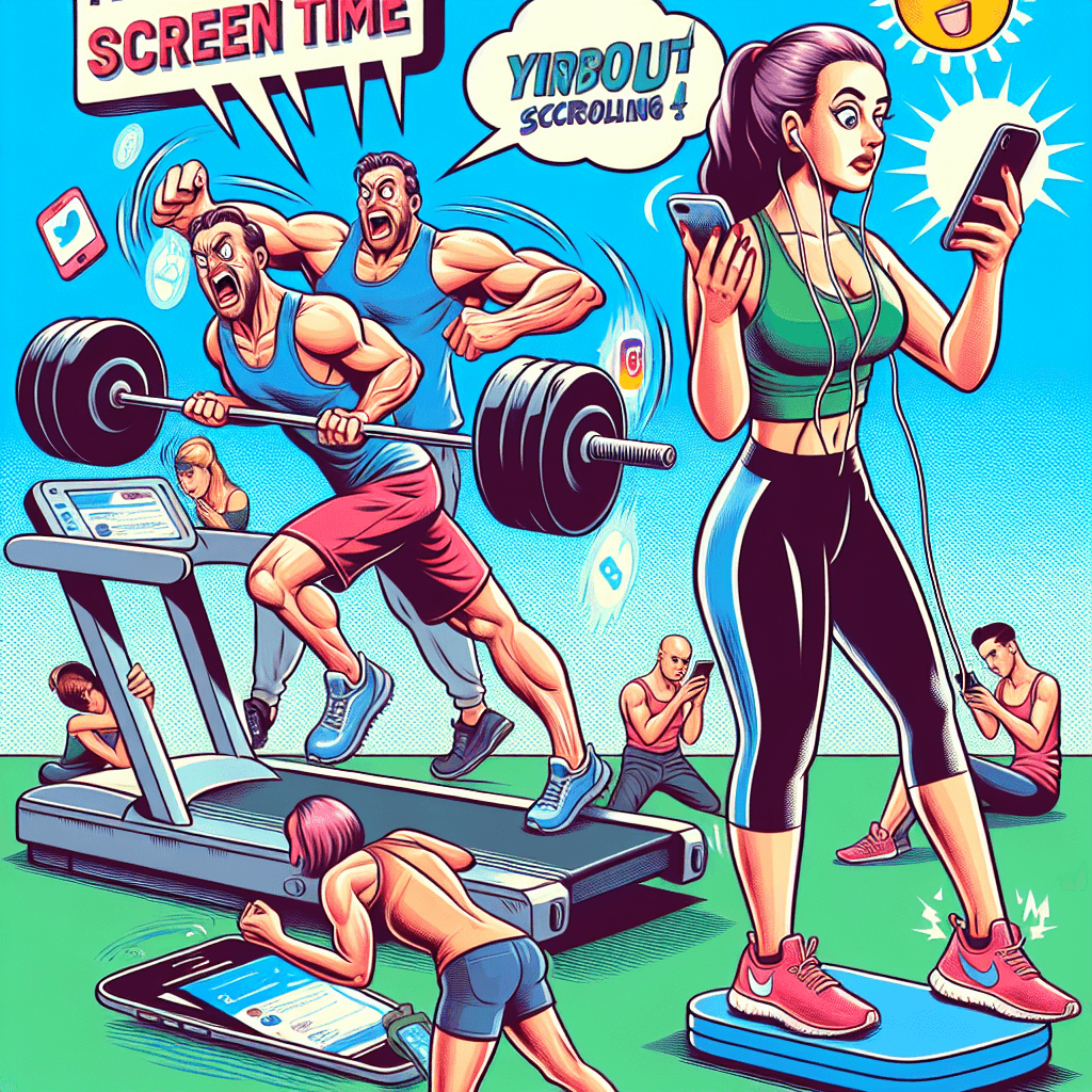 Meme engraçado sobre Dia a Dia: Uma visão humorística sobre a luta de gerenciar o tempo de tela enquanto se está viciado em redes sociais. Perfeito para quem já se perdeu na rolagem sem fim.