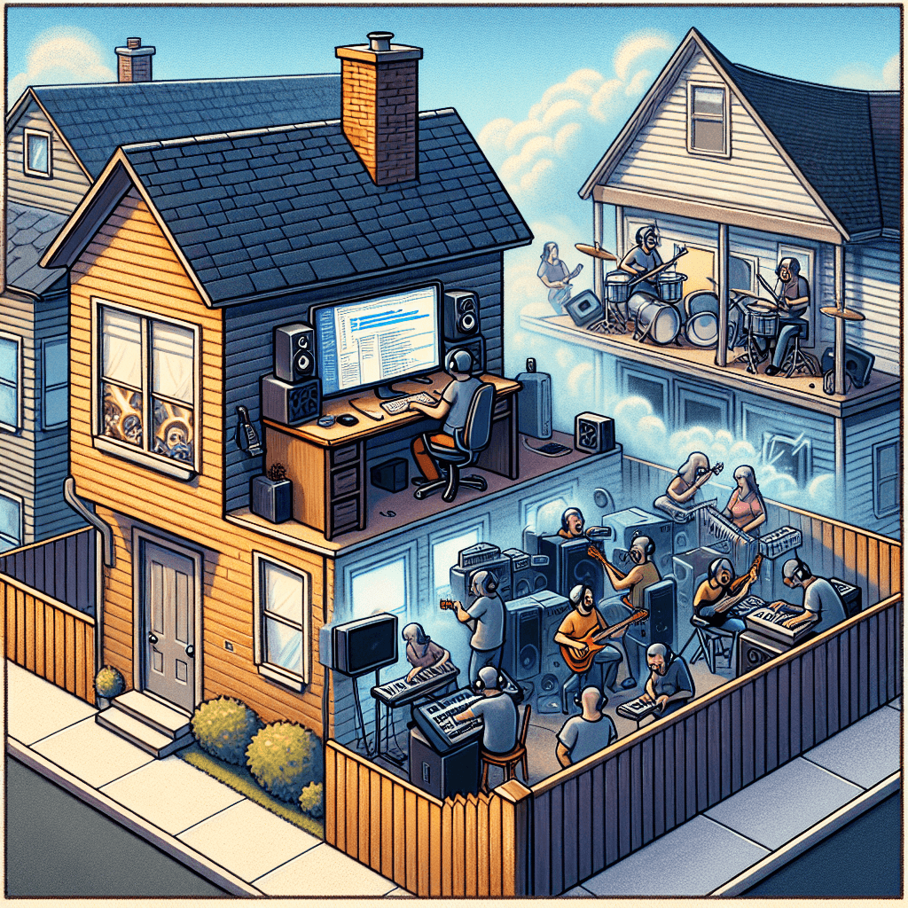 Funny meme about Programming: This meme humorously captures the chaos of working from home with noisy neighbors. Anyone who's ever tried to focus amidst unexpected sounds can relate.