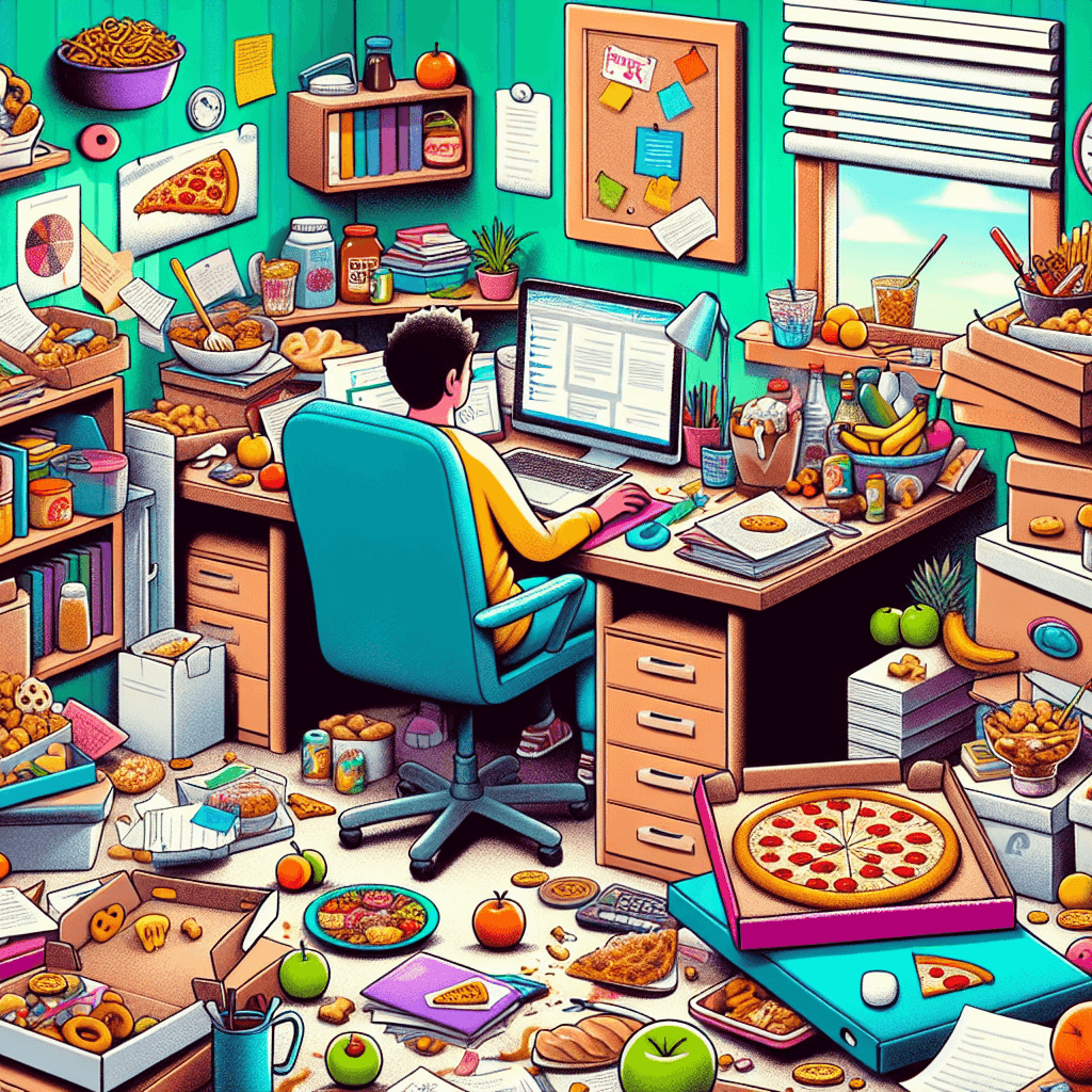 Meme engraçado sobre Trabalho: Esse meme captura de forma engraçada o caos de trabalhar de casa enquanto lida com vontades repentinas de comer. É uma luta que muitos trabalhadores remotos conhecem bem.