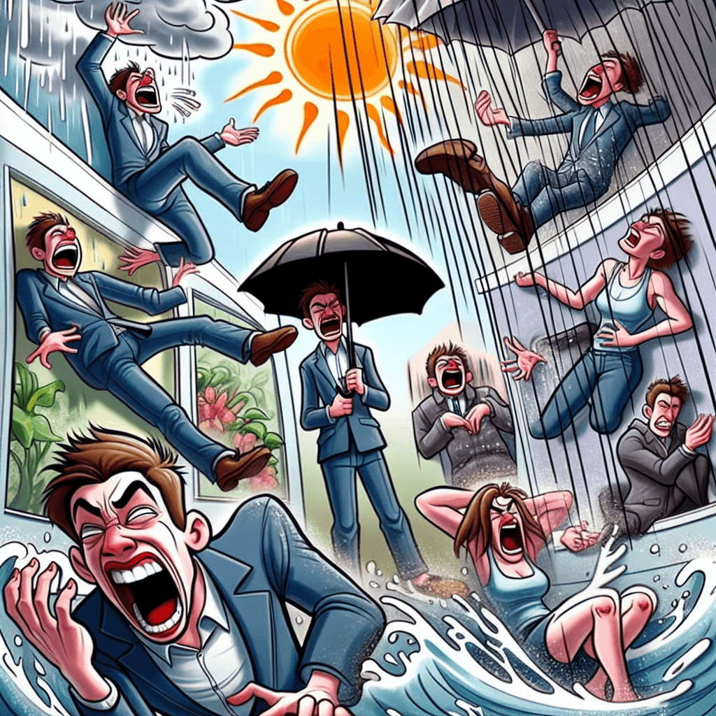 Zabawny mem o Związki: Zauważyłeś, jak pogoda potrafi wpłynąć na twój nastrój? Ten mem uchwyca frustrację związaną z nieprzewidywalnymi prognozami pogody. Idealny dla każdego, kto kiedykolwiek czuł się oszukany przez prognozę.